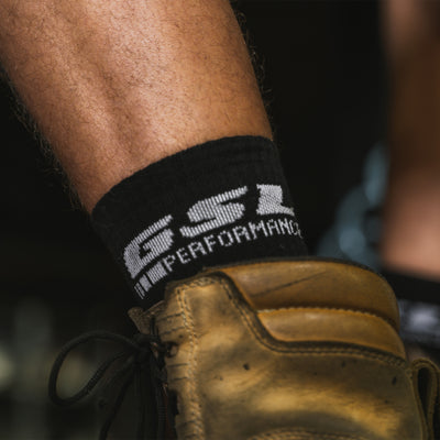 GSL Performance Black Crew Socks (3 Pack)