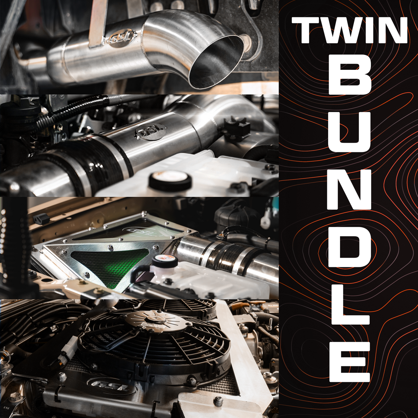 ULTIMATE TWIN BUNDLE: Landcruiser 79 series Twin Exhaust, Airbox, Thermo Fan Kit, Intake & Unifilter