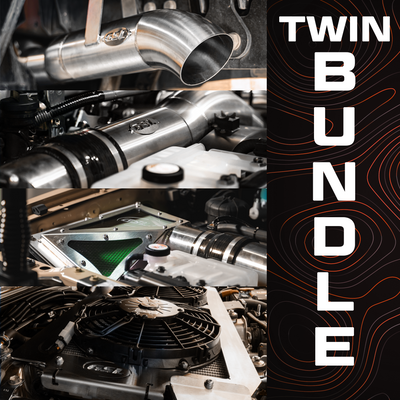 ULTIMATE TWIN BUNDLE: Landcruiser 79 series Twin Exhaust, Airbox, Thermo Fan Kit, Intake & Unifilter